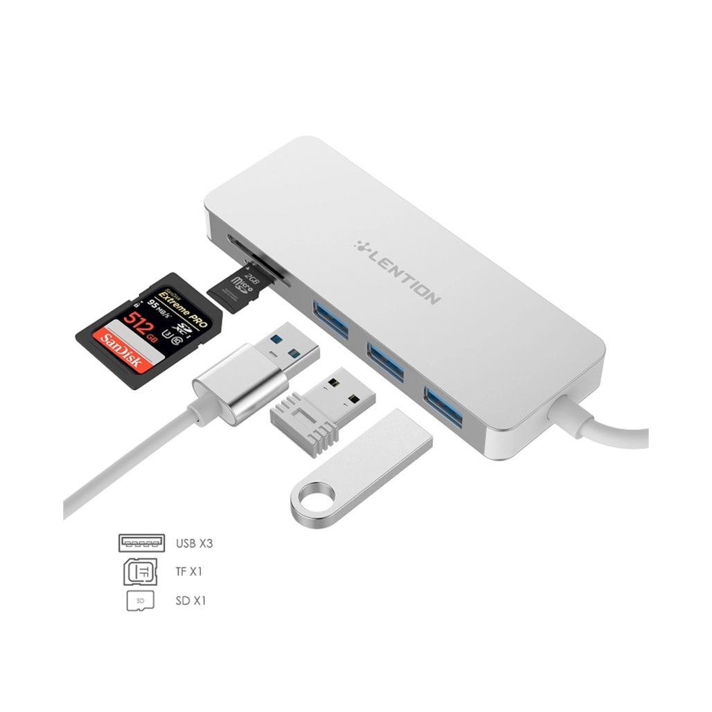 هاب پنج پورت USB لنشن مدل H15 تعداد وردی های محصول با نمونه