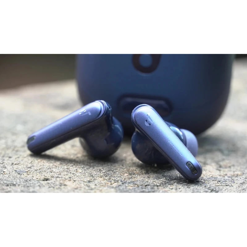  هدفون بلوتوثی انکر مدل Soundcore Liberty 4 NC رنگ آبی همراه با دو گوشی و کیس 