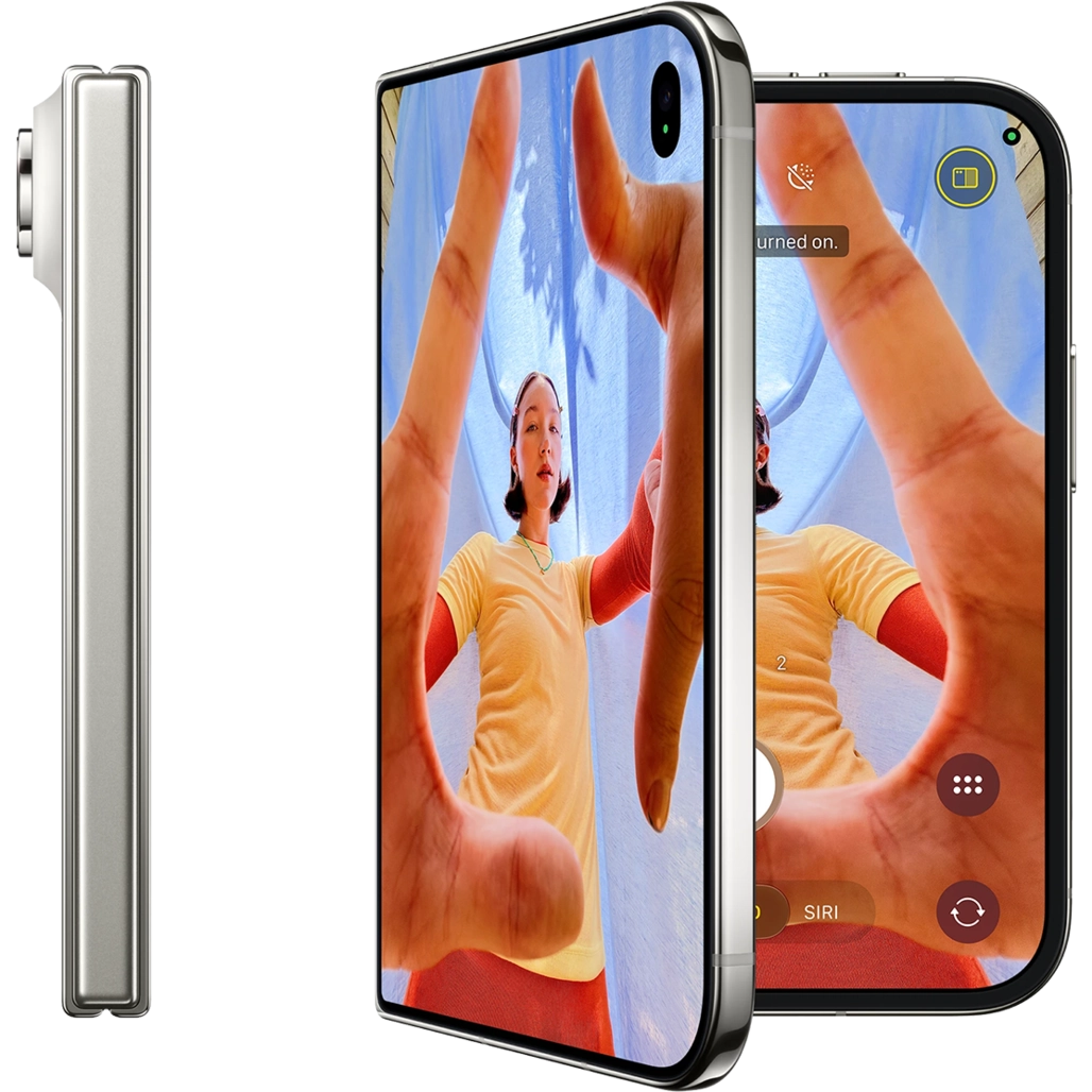 آیفون Duo ظرفیت 512 گیگابایت eSIM - نمای کناری گوشی در حالت نیمهباز