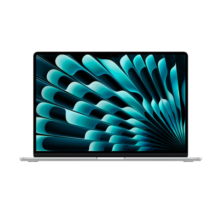 مک بوک ایر 13.6 اینچ M5 24GB 1TB مدل 2026 رنگ اسکای بلو - نمای روبرو با نمایشگر