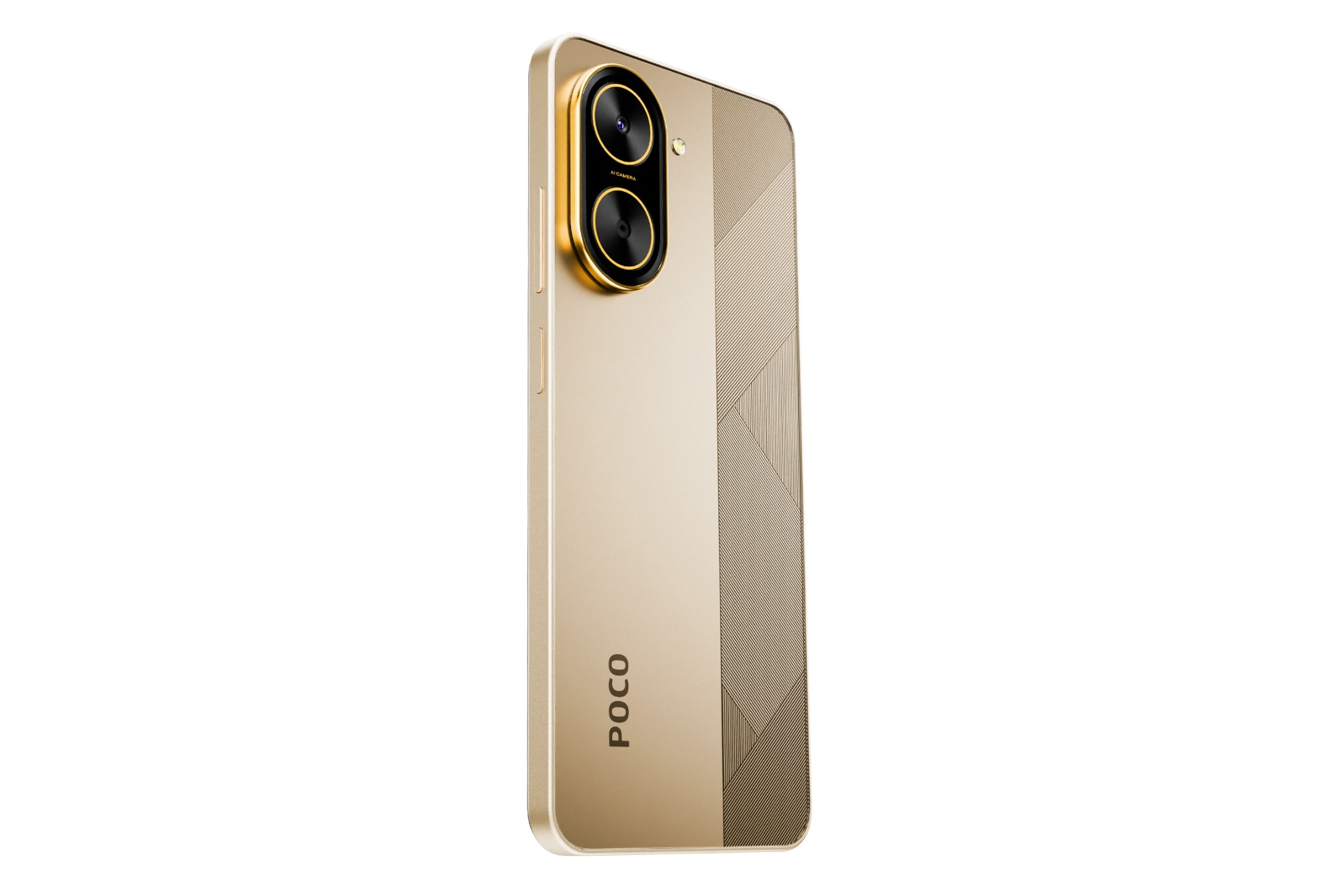 گوشی موبایل شیائومی مدل Poco C71 دو سیم کارت ظرفیت 128 گیگابایت و رم 4 گیگابایت نمای پشت گوشی رنگ طلایی
