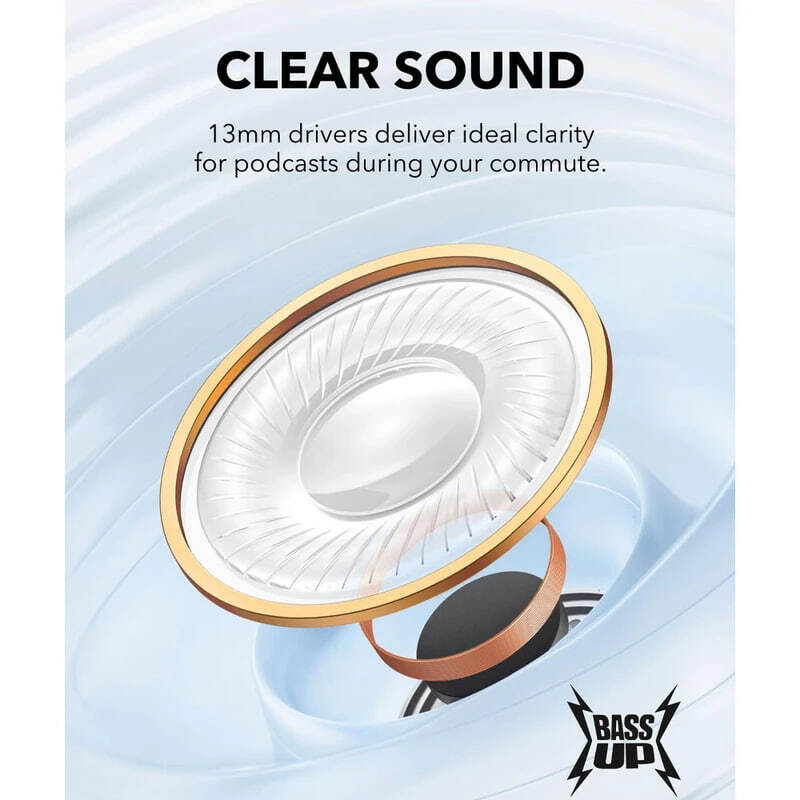  هدفون بلوتوثی انکر مدل Soundcore K20i با نویز کنسلینگ میکروفون (ENC)، درگاه شارژ USB Type-C عکس بلندگو داخل محصول 