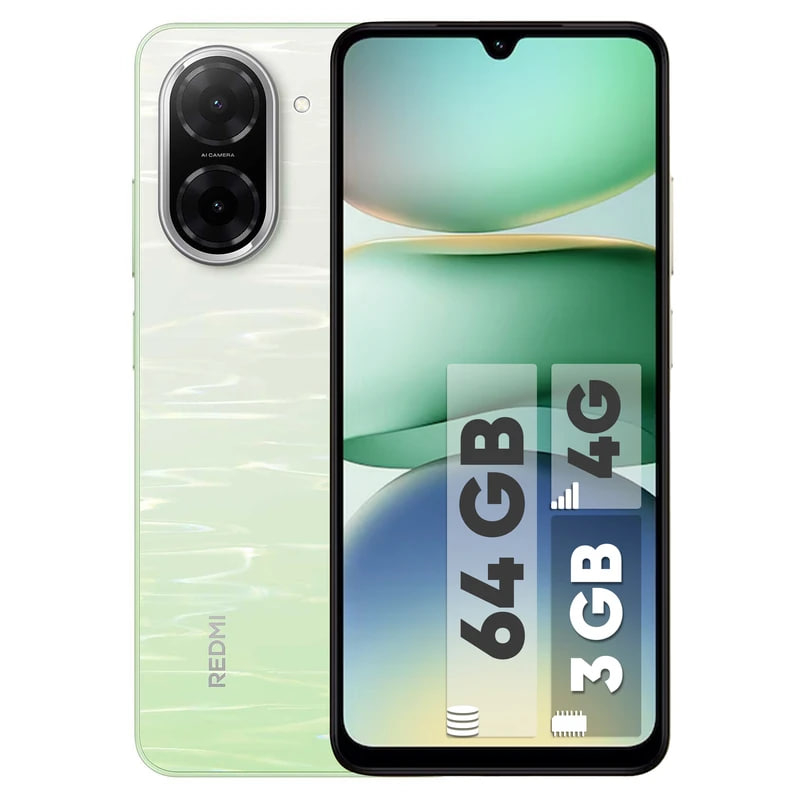 گوشی موبایل شیائومی مدل Redmi A5 دو سیم کارت ظرفیت 64 گیگابایت و رم 3 گیگابایت رنگ سبز نمای پشت و رو