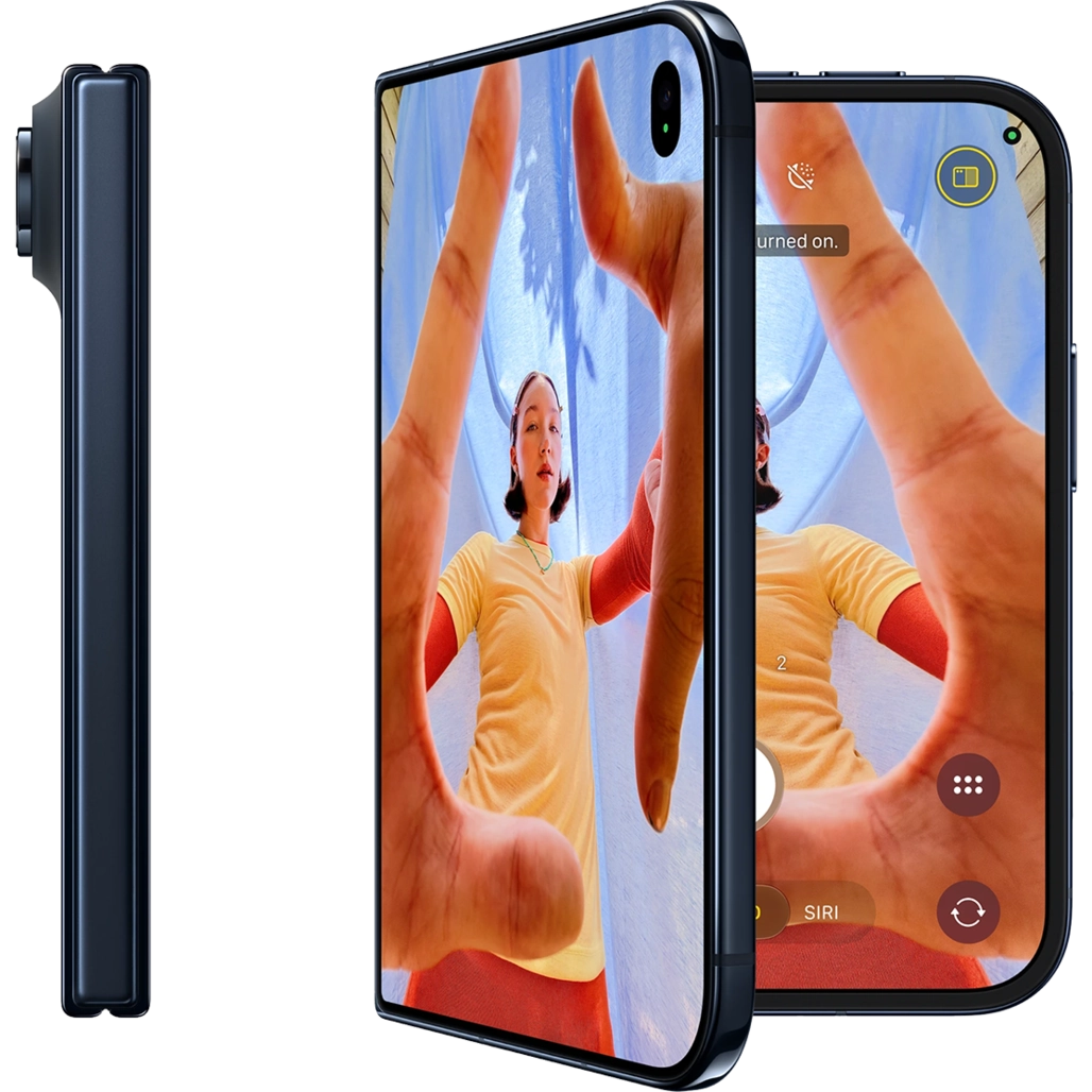 آیفون Duo ظرفیت 512 گیگابایت eSIM رنگ مشکی - نمای کناری و نمایشگر دوگانه