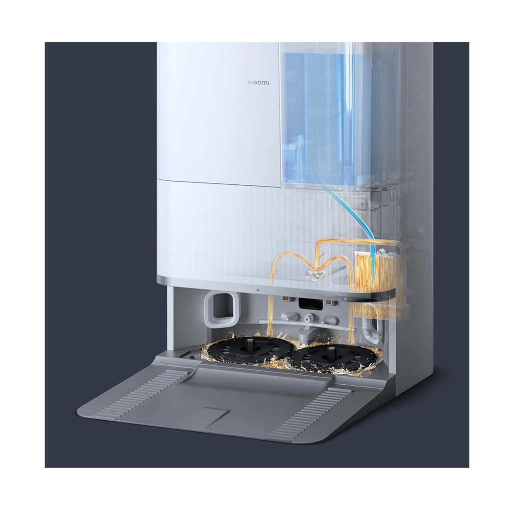  جارو رباتیک شیائومی Vacuum 5 Pro - سیستم شست‌وشو و خشک‌کردن پدهای تی در ایستگاه 