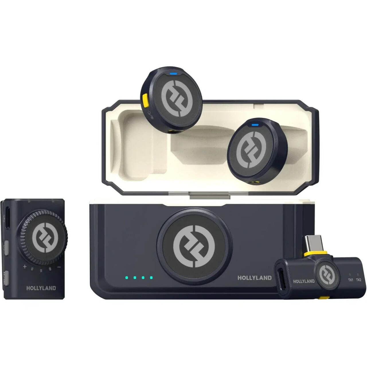 میکروفون بیسیم یقه ای هالی لند مدل Lark M2 Combo درب کیس باز