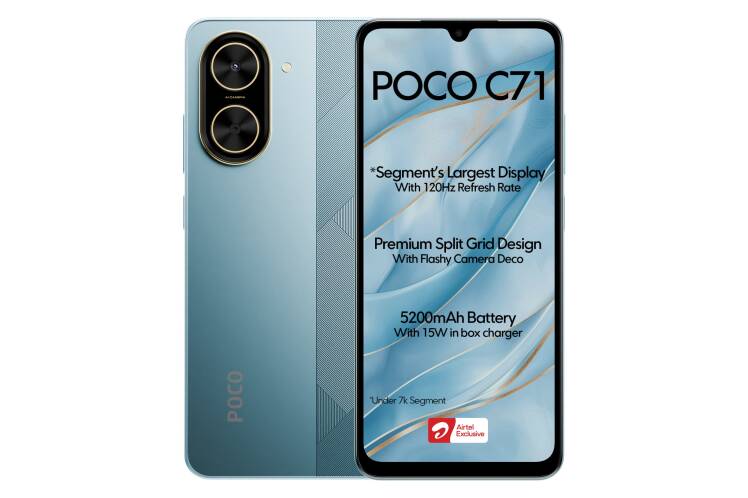 گوشی موبایل شیائومی مدل Poco C71 دو سیم کارت ظرفیت 64 گیگابایت و رم 4 گیگابایت رنگ آبی