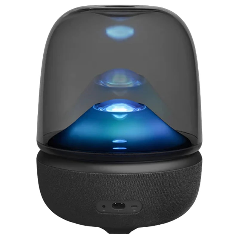 اسپیکر بلوتوثی هارمن کاردن مدل Aura Studio 5 با رقص نور آبی تیره