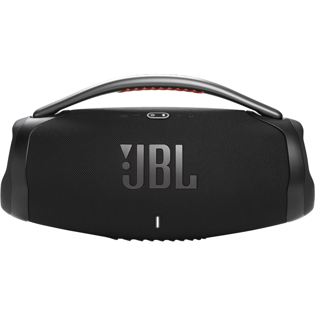 اسپیکر بلوتوثی قابل حمل جی بی ال مدل Boombox 3 نمای ربرو رنگ مشکی