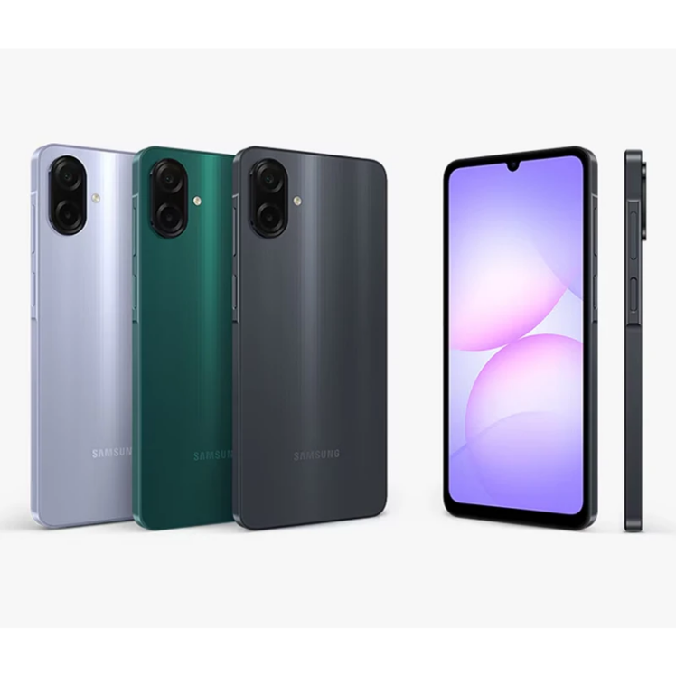 گوشی سامسونگ Galaxy A07 ظرفیت 128 گیگابایت رم 6 گیگابایت - نمای مجموعه رنگ‌ها از جلو، پشت و کناره