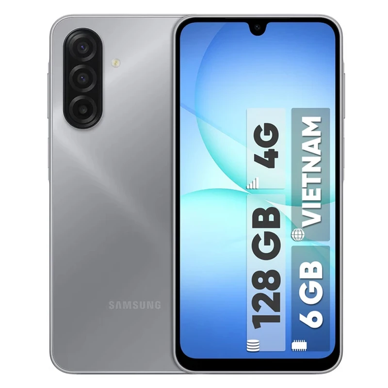 گوشی سامسونگ Galaxy A17 4G ظرفیت 128 گیگابایت رم 6 گیگابایت رنگ خاکستری - نمای جلو و پشت