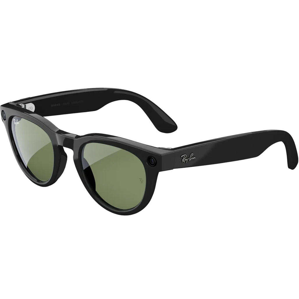  عینک هوشمند ری‌بن متا مدل Wayfarer RW4012 / فریم مشکی براق و لنز سبز گرافیتی نمای کناری 